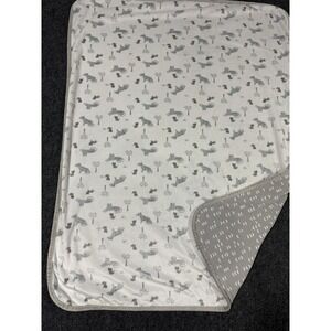 Gerber Modern Moments Jungle Cat Blanket Gray White Velour Waffle Weave Security